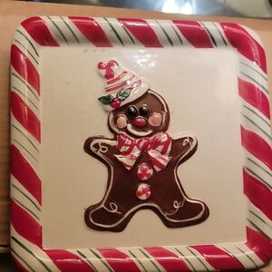 Source Unknown Festive Gingerbread Trivet - Red and Brown